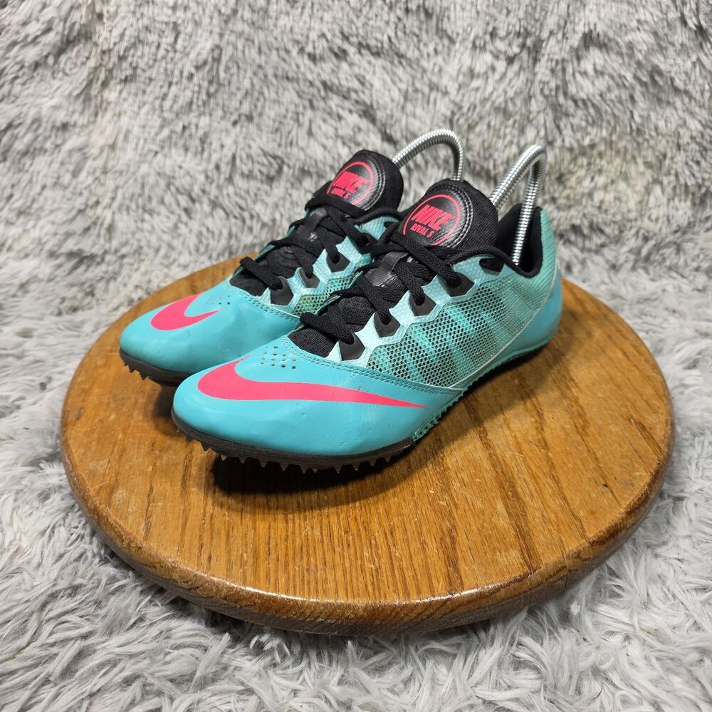 Nike Zoom Rival S 7 Track & Field Cleats Womens Sz 9.5 Teal & Pink 615998-306